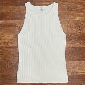 Banana Republic White Ribbed Tank Top